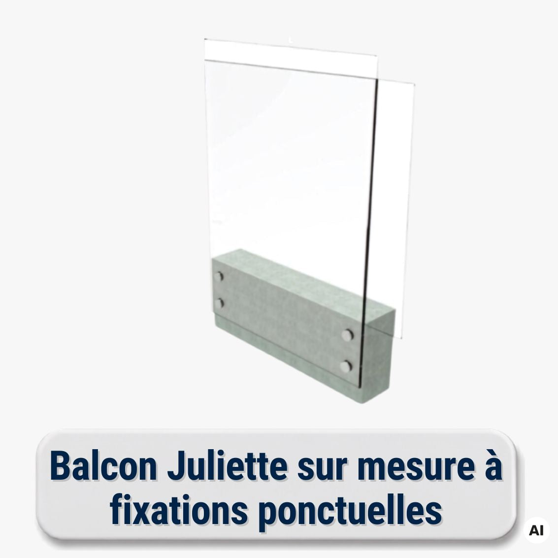 Balcon Juliette sur mesure à fixations ponctuelles