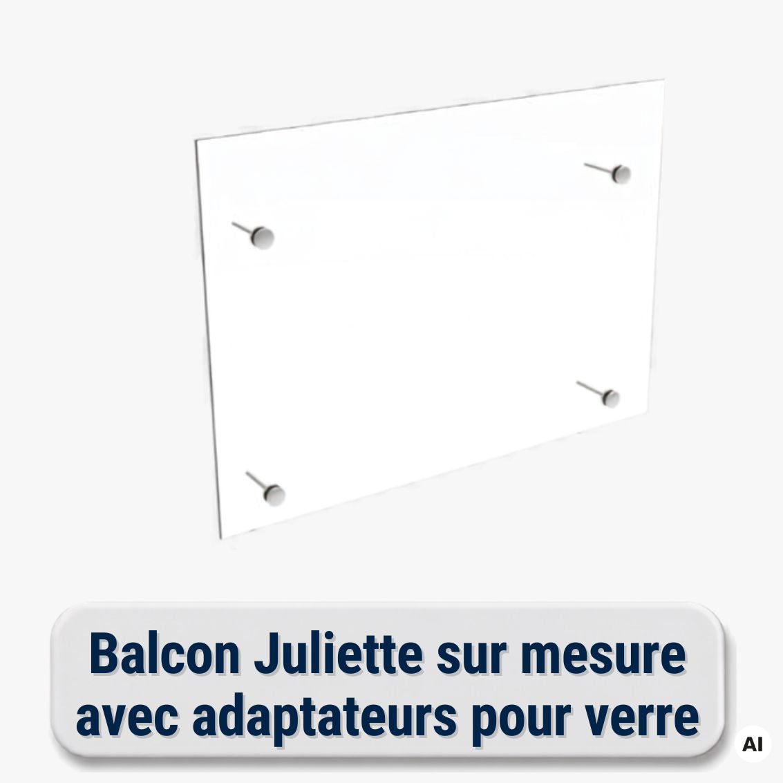 Balcon Juliette sur mesure avec adaptateurs pour verre