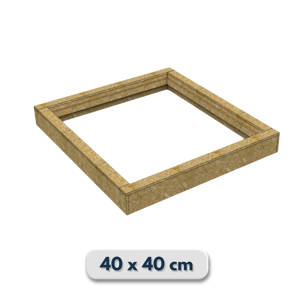 Costière isolée en bois (OSB) pour fenêtre de toit inclinée 40 × 40 cm