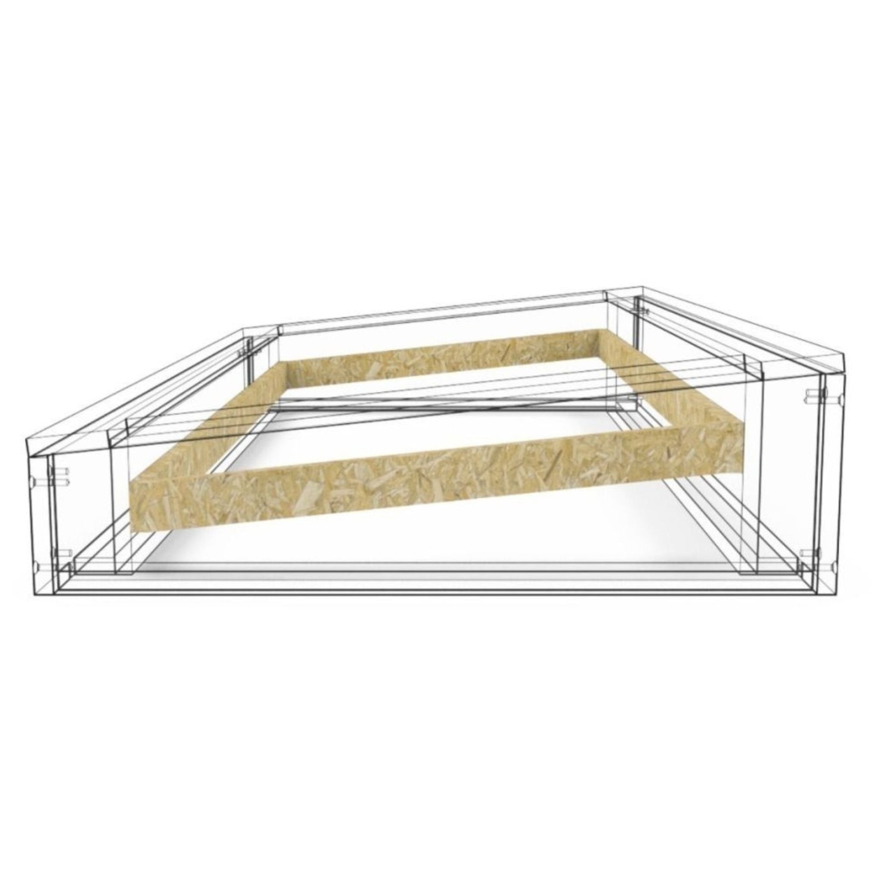 100 x 300 cm Costière isolée en bois (OSB) pour toit plat