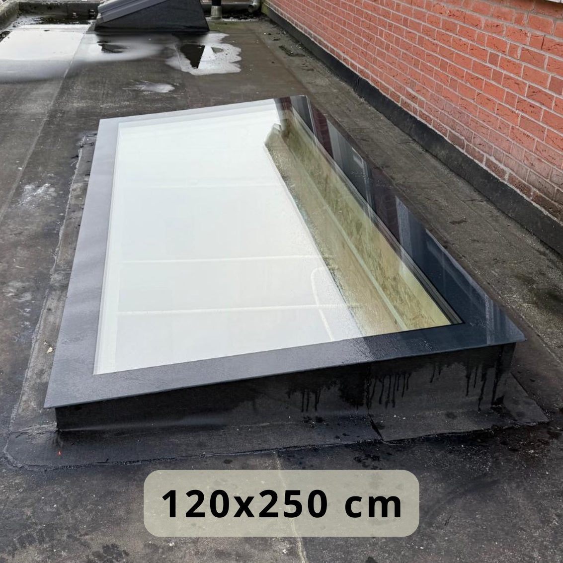 120 x 250 cm Fenêtre de toit pour toit plat, triple vitrage, valeur U: 0,9 W/m²K
