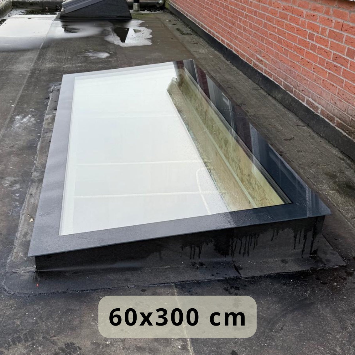 60 x 300 cm Fenêtre de toit pour toit plat, triple vitrage, valeur U: 0,9 W/m²K