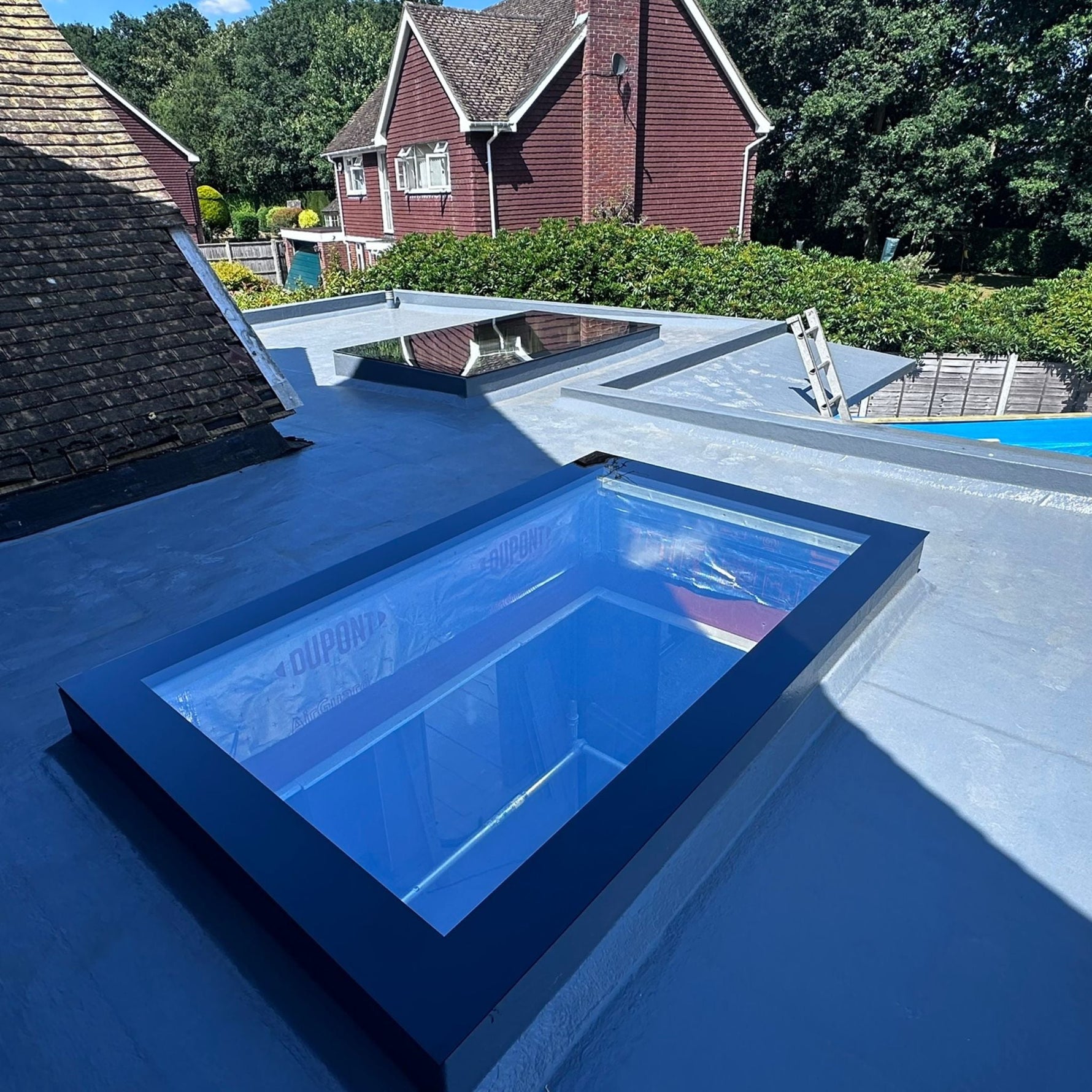 40 x 40 cm Fenêtre de toit pour toit plat, triple vitrage, valeur U: 0,9 W/m²K
