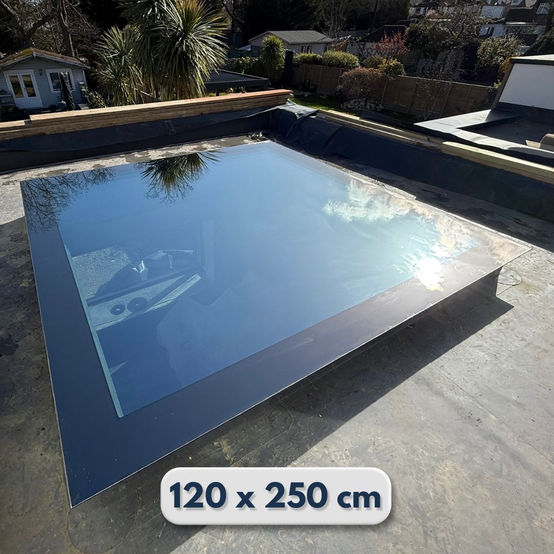 Fenêtre de toit plat 120 x 250 cm, triple vitrage, valeur U: 0,9 W/m²K