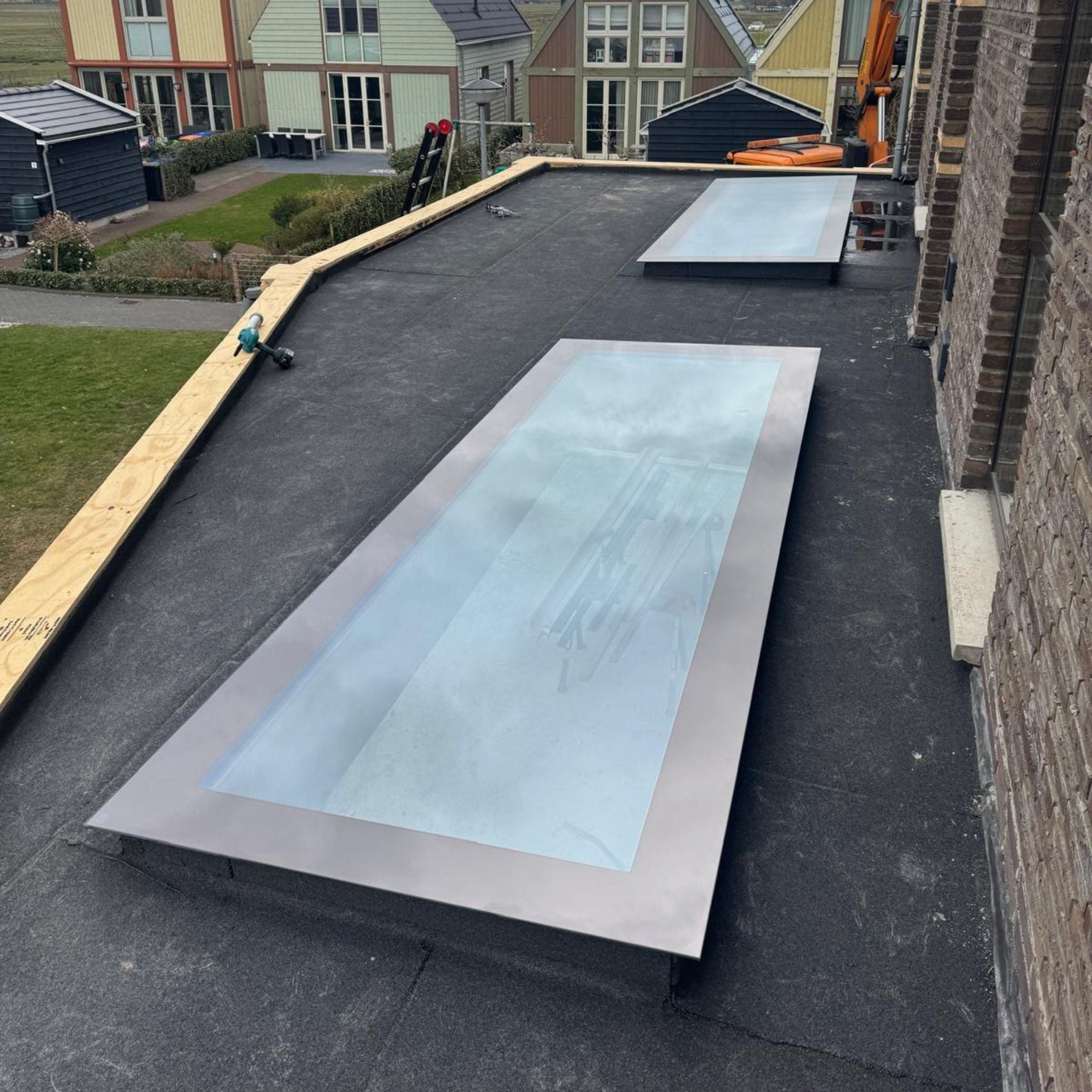 80 x 80 cm Fenêtre de toit pour toit plat, triple vitrage, valeur U: 0,9 W/m²K