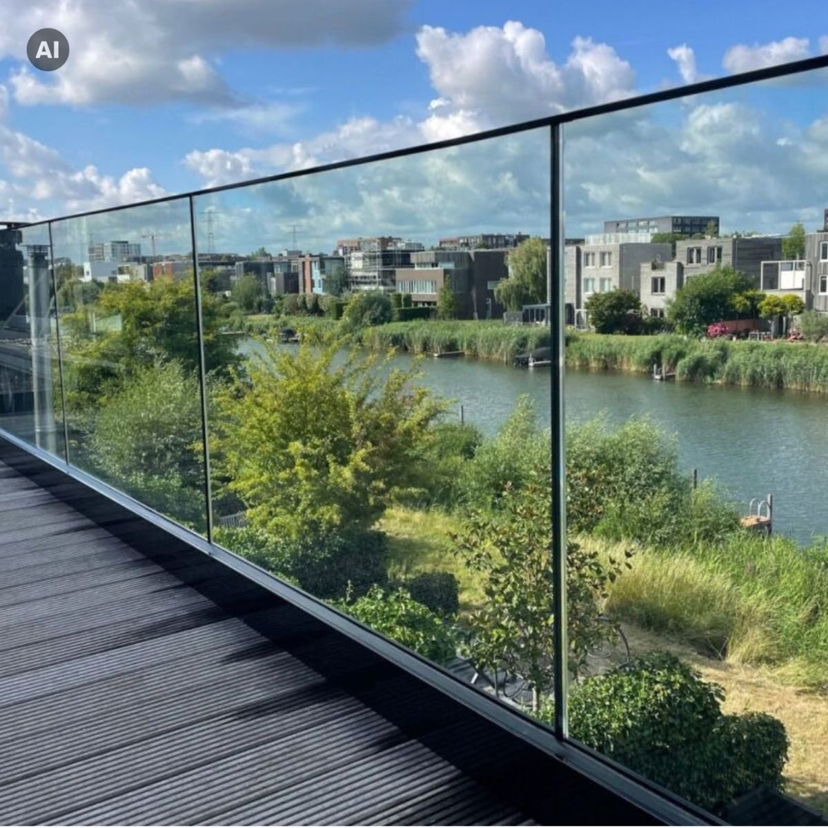 Garde-corps en verre SV75 UT à fixation au sol – Système réglable