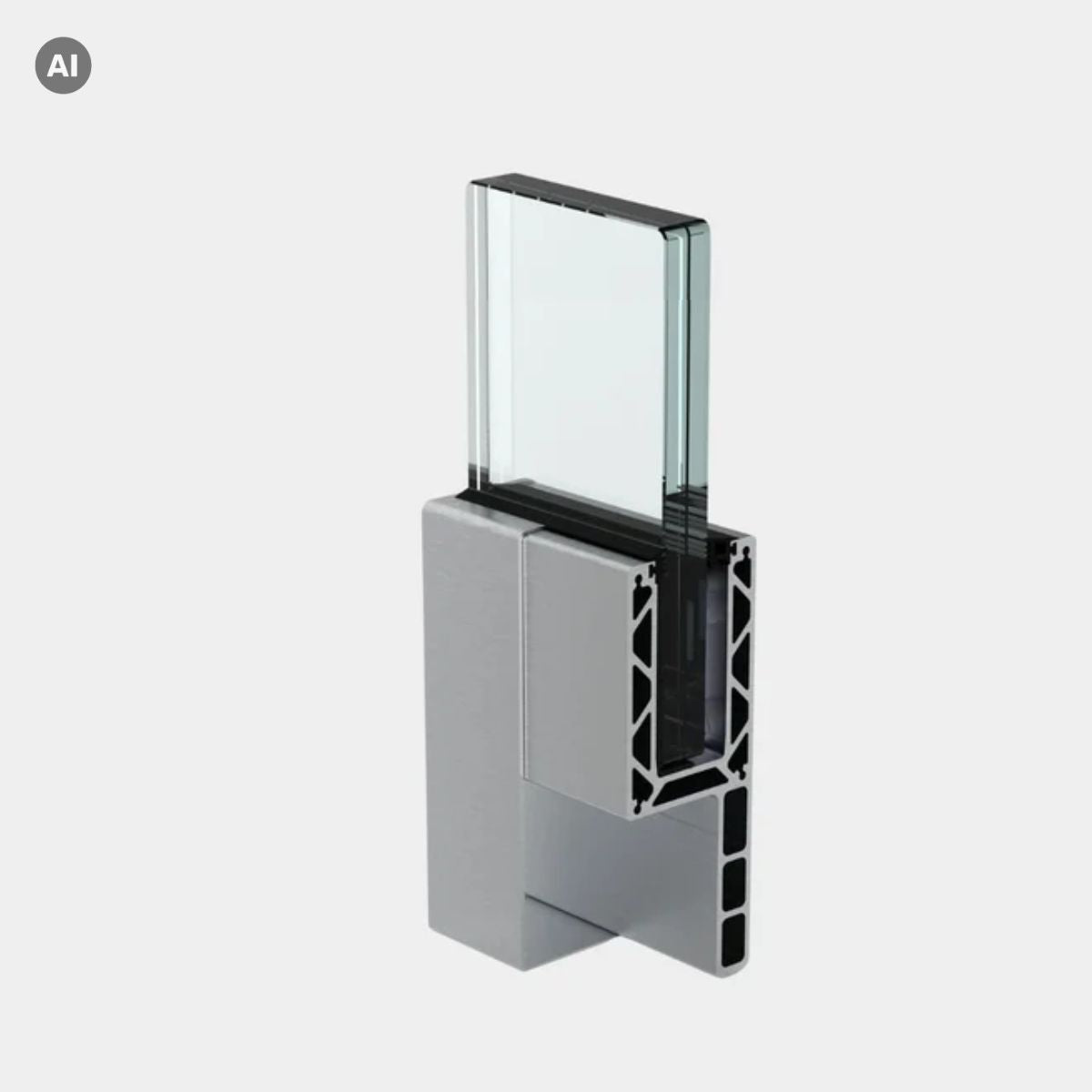 Garde-corps en verre SV75 UT à fixation au sol – Système réglable