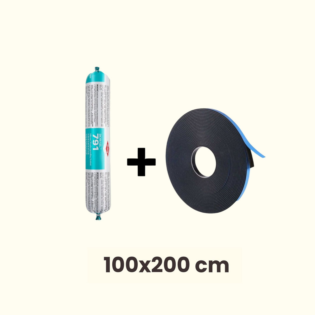 Kit d'installation pour 1 fenêtre de toit 100x200cm pour toit plat