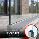 Garde-corps en verre SV70 UT à fixation au sol – Système réglable